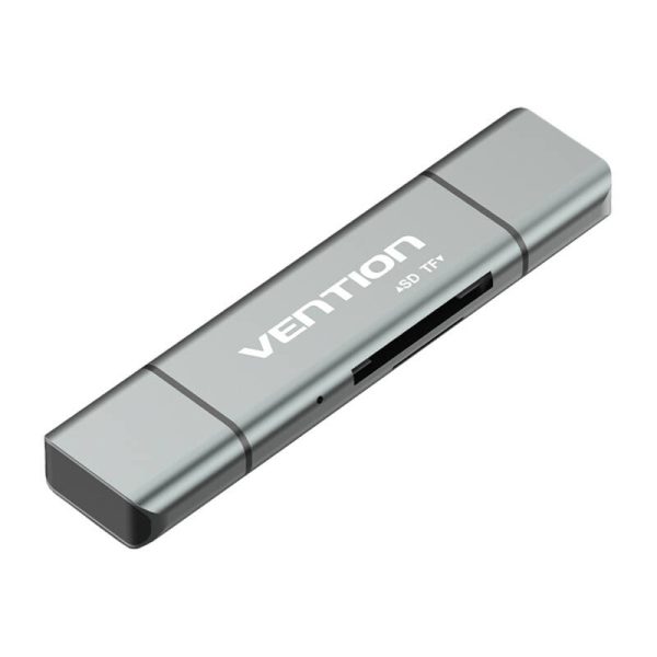 Multifunctional USB2.0 Card Reader Vention CCJH0 Gray - Image 2