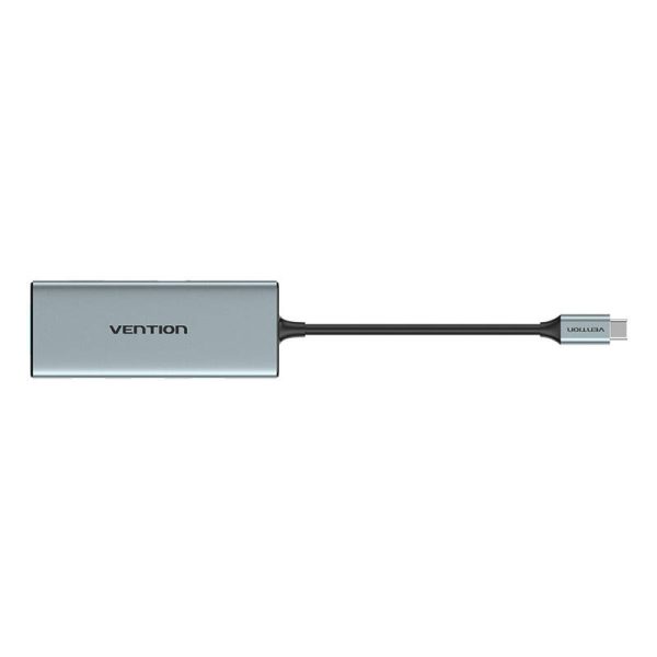 USB-C to HDMI, 3x USB 3.0, SD, TF, PD Hub Vention TOPHB 0.15m Gray - Image 5