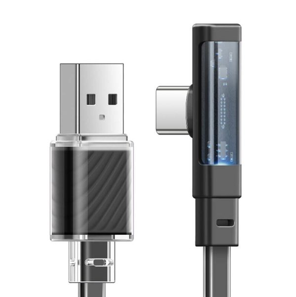 Cable USB-C to USB-C Mcdodo CA-3423 90 Degree 1.8m with LED (black) - Image 3