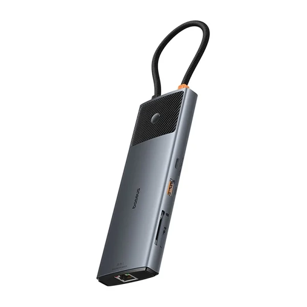Adapter Hub 10in1 Baseus 2x HDMI, USB-C, 3xUSB-A+RJ45+SD/TF, PD  (grey) - Image 3