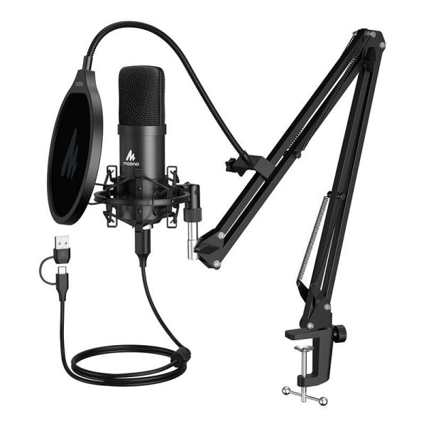 Microphone with stand Maono A04E (black) - Image 4