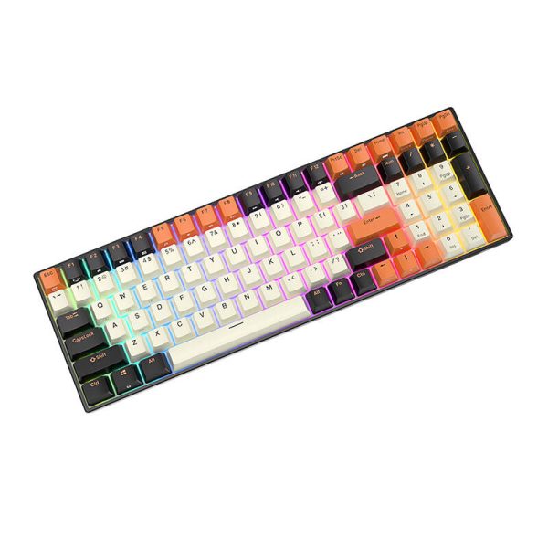 Mechanical keyboard Royal Kludge RK100 RGB, brown switch (black-orange) - Image 2
