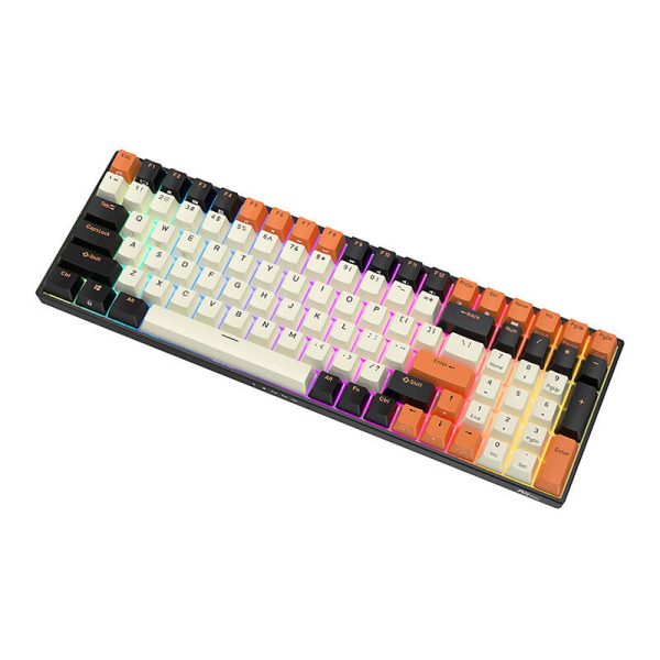 Mechanical keyboard Royal Kludge RK100 RGB, brown switch (black-orange) - Image 4