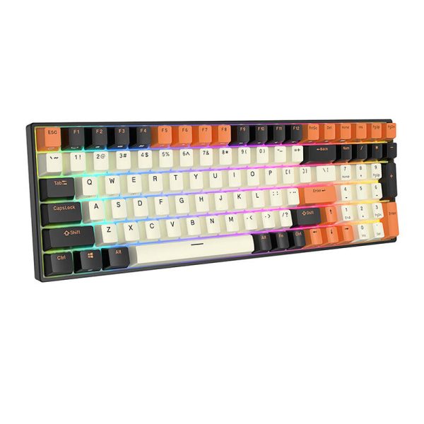 Mechanical keyboard Royal Kludge RK100 RGB, brown switch (black-orange) - Image 5
