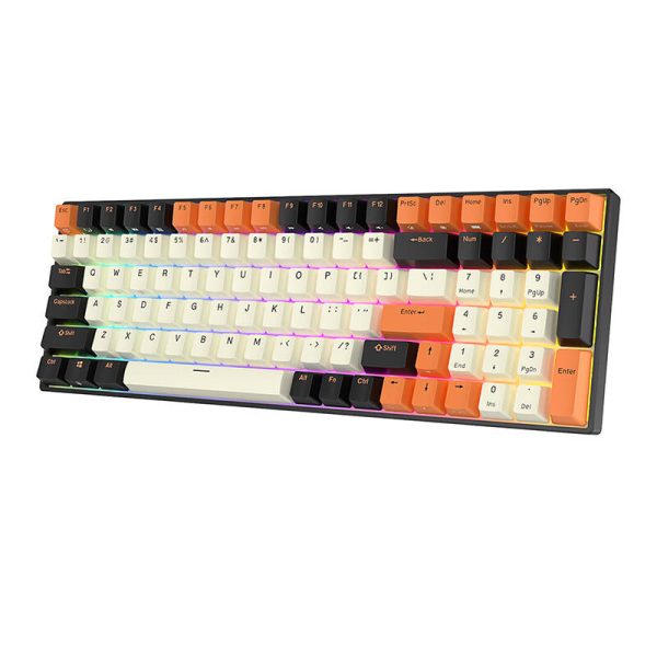Mechanical keyboard Royal Kludge RK100 RGB, brown switch (black-orange) - Image 6