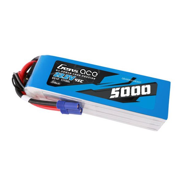 LiPo Gens ace G-Tech 5000mAh 22.2V 45C 6S1P  battery with EC5 plug — изображение 2