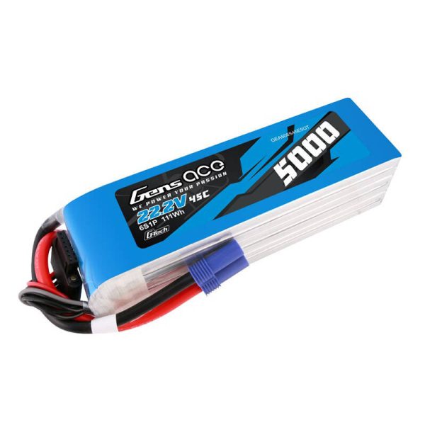 LiPo Gens ace G-Tech 5000mAh 22.2V 45C 6S1P  battery with EC5 plug — изображение 3