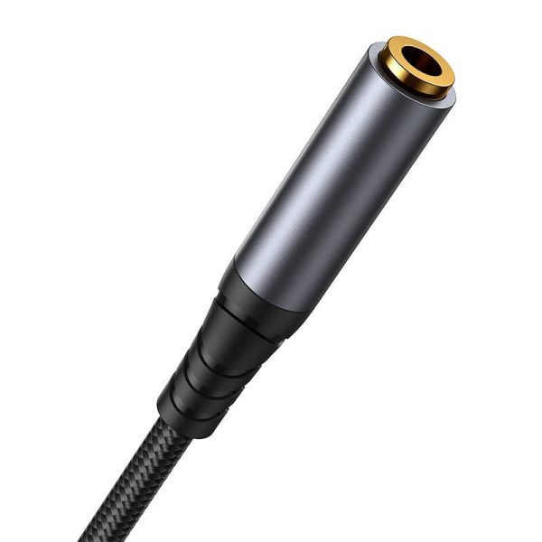 Joyroom SY-A09 AUX extension cable 3.5mm mini jack female to 3.5mm mini jack male, braided, 1.2m (black) - Image 2