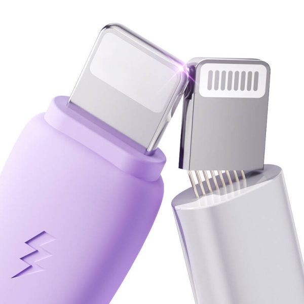 3in1 Joyroom Colorful USB to USB-C/Lightning/Micro USB cable 3.5A, 1m (purple) - Image 4