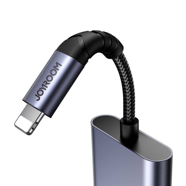 2-in-1 Audio adapter Joyroom SY-L01 Lightning to 3.5mm + Lightning (black) - Image 3