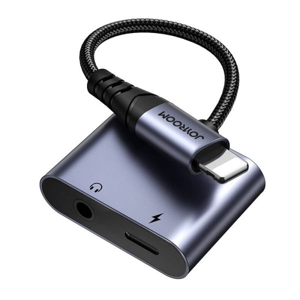 2-in-1 Audio adapter Joyroom SY-L01 Lightning to 3.5mm + Lightning (black) - Image 2
