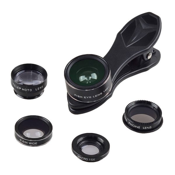 Mobile lens kit APEXEL APL-DG5H 5 in 1 universal (black) - Image 3