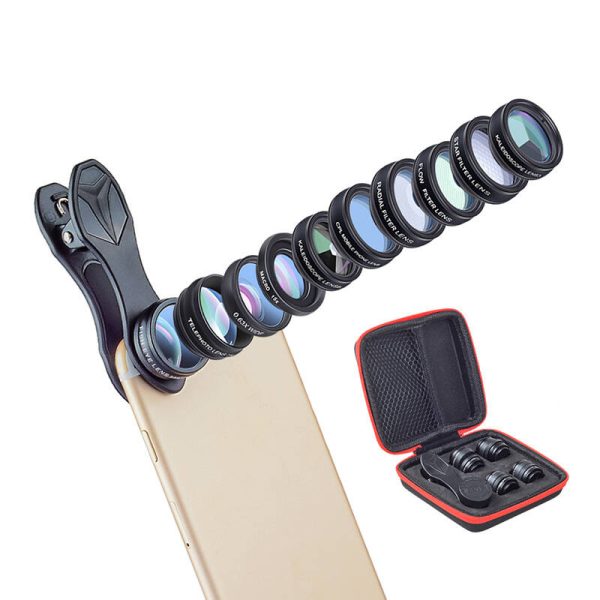 Mobile lens kit APEXEL APL-DG10 10 in 1 (black) - Image 3