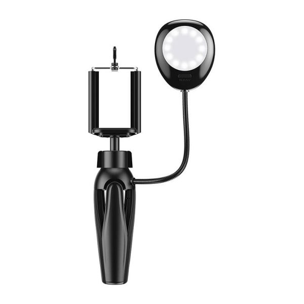 Phone holder/tripod APEXEL APL-JJ21FL with LED light (black) - Image 2