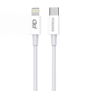 USB-C cable for Lighting Foneng X31, 20W 1m (white)