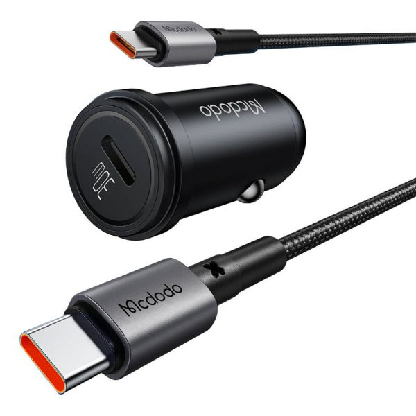 Car Charger McDodo CC-7493 65W With Mini White USB-C Cable With E-mark Chip 1m 100W (black) - Image 4