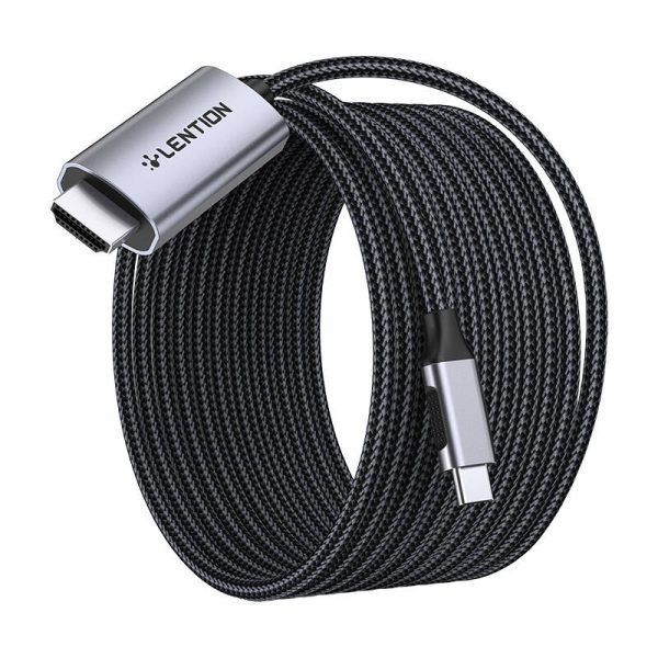 Lention CU707 USB-C to HDMI 2.0 cable, 4K60Hz, 1Gbps, 3m (gray) - Image 2