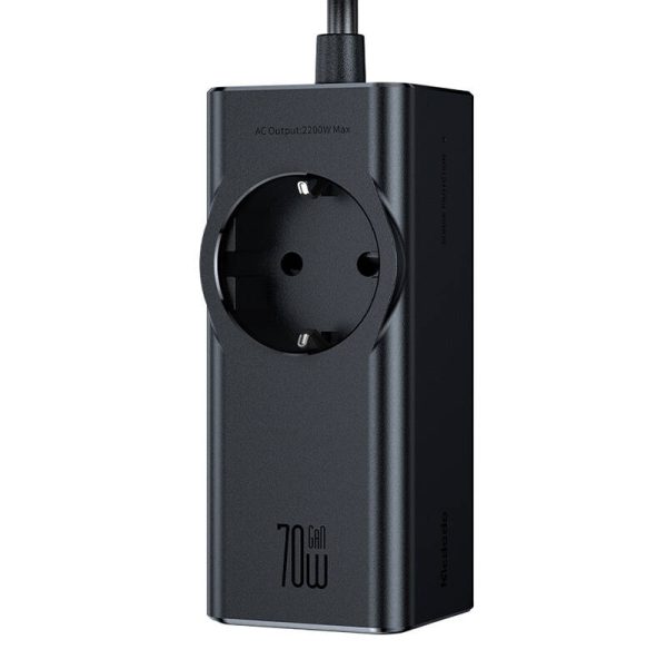 Power Strip GaN McDodo CH-4620 EU 70W, 2x USB-C, 1x USB (black) - Image 2