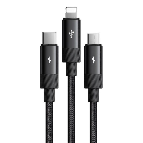 3in1 USB to USB-C / Lightning / Micro USB Cable, Mcdodo CA-5790, 3.5A, 1.2m (black) - Image 3