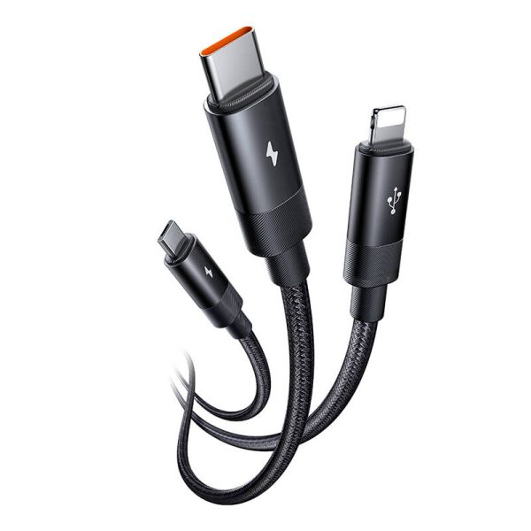 3in1 USB to USB-C / Lightning / Micro USB Cable, Mcdodo CA-5790, 3.5A, 1.2m (black) - Image 4