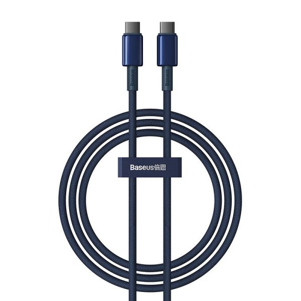 Cable USB-C do USB-C Baseus Tungsten Gold, 100W, 1m (niebieski)