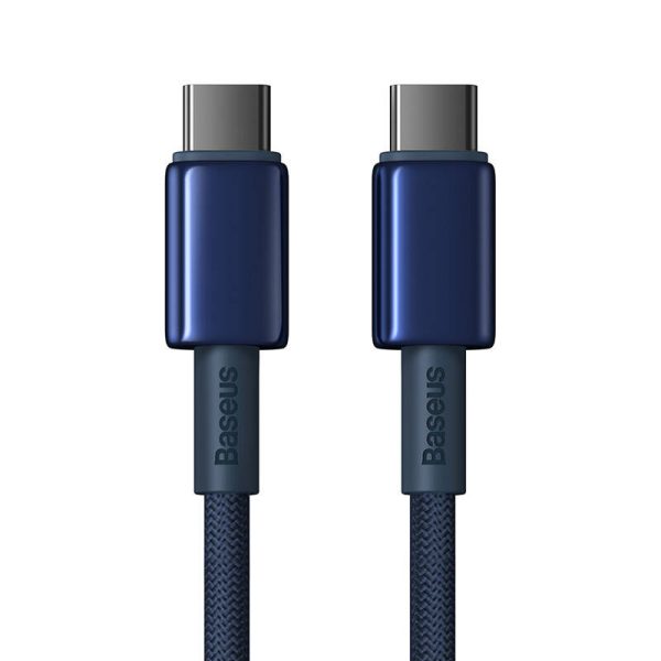 Cable USB-C do USB-C Baseus Tungsten Gold, 100W, 1m (niebieski) - Image 3