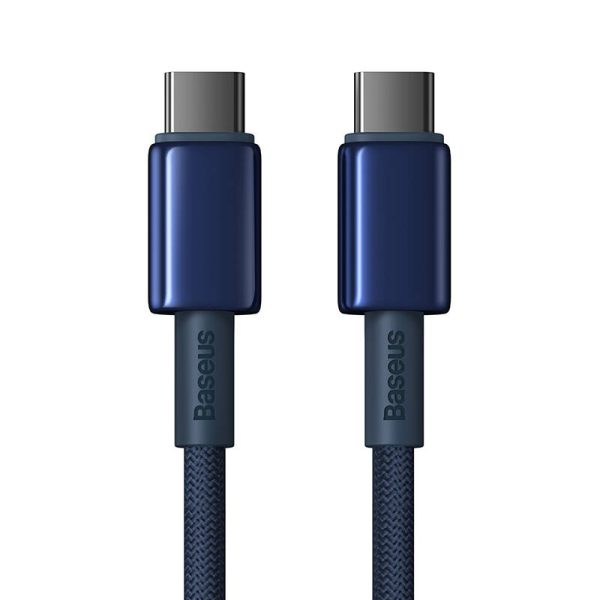Cable USB-C do USB-C Baseus Tungsten Gold, 100W, 2m (niebieski) - Image 3