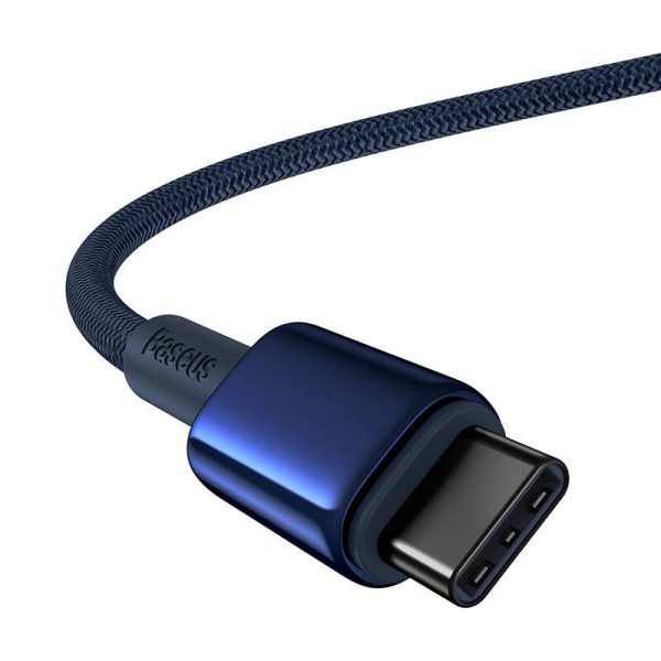 Cable USB-C do USB-C Baseus Tungsten Gold, 100W, 2m (niebieski) - Image 4
