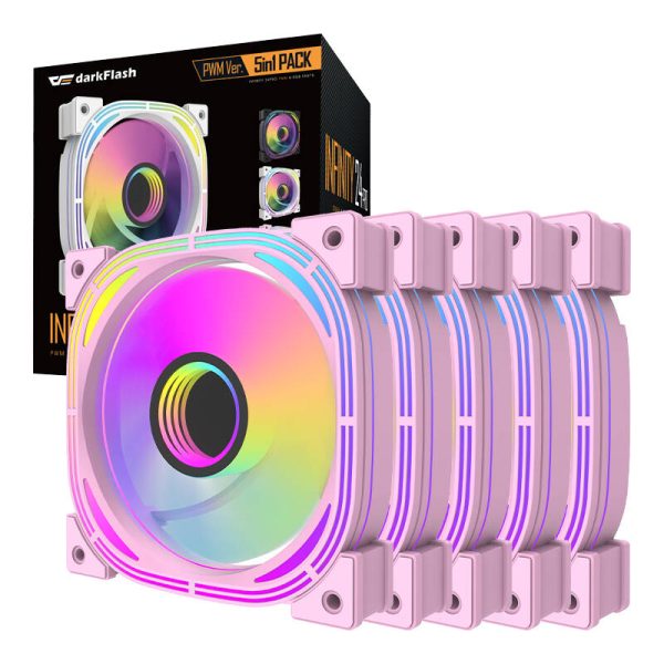 Darkflash INF24 5in1 ARGB Computer fan set (pink) - Image 6