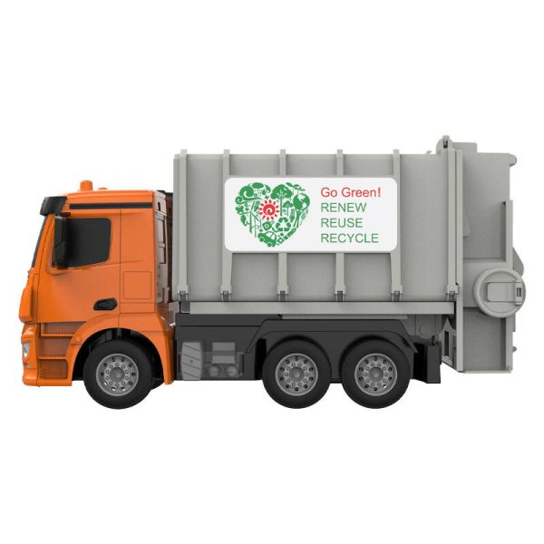 Remote control RC garbage truck 1:26 Double Eagle (orange) Mercedes-Benz Antos E676-003 - Image 4