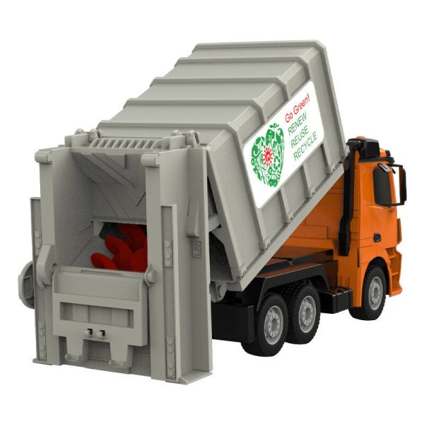 Remote control RC garbage truck 1:26 Double Eagle (orange) Mercedes-Benz Antos E676-003 - Image 5