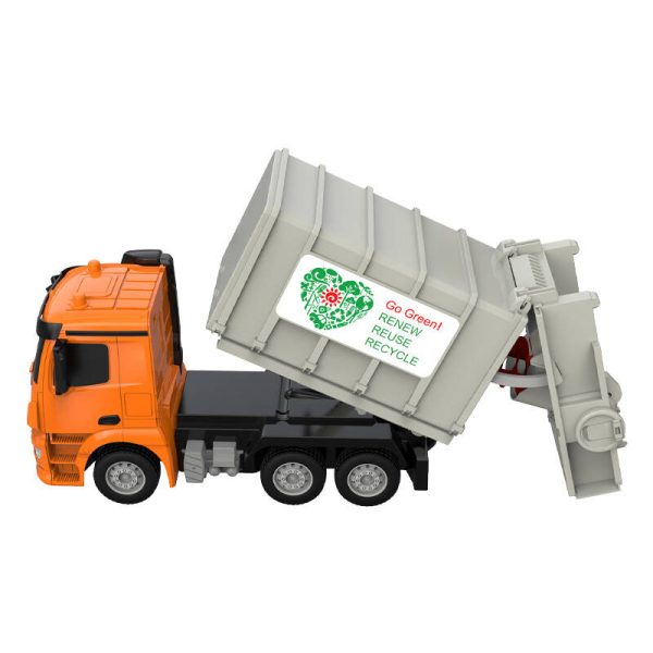Remote control RC garbage truck 1:26 Double Eagle (orange) Mercedes-Benz Antos E676-003 - Image 6