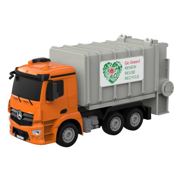 Remote control RC garbage truck 1:26 Double Eagle (orange) Mercedes-Benz Antos E676-003 - Image 3