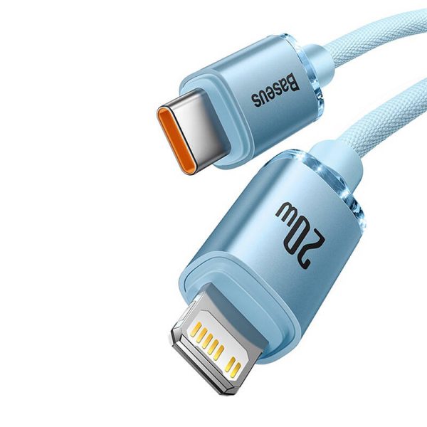 Kabel USB-C do iP Baseus Crystal Shine,  20W, 1.2m (niebieski) - Image 2
