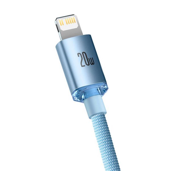 Kabel USB-C do iP Baseus Crystal Shine,  20W, 1.2m (niebieski) - Image 3