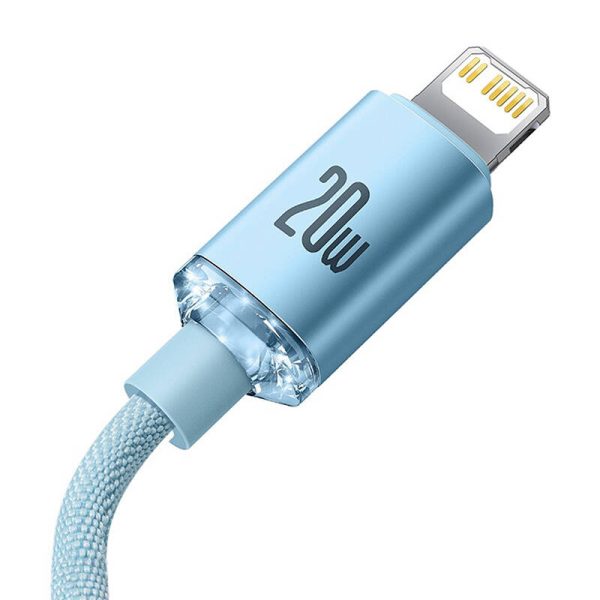 Kabel USB-C do iP Baseus Crystal Shine,  20W, 1.2m (niebieski) - Image 5