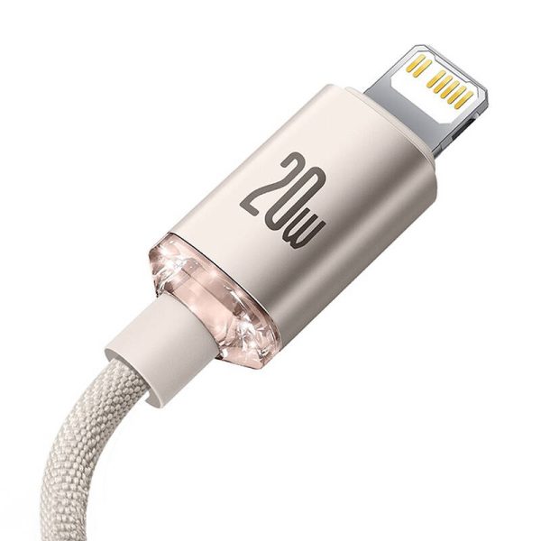 Kabel USB-C do iP Baseus Crystal Shine,  20W, 1.2m (różowy) — изображение 5
