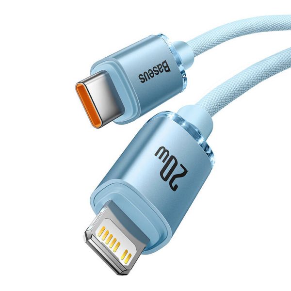 Kabel USB-C do iP Baseus Crystal Shine,  20W, 2m (niebieski) - Image 2