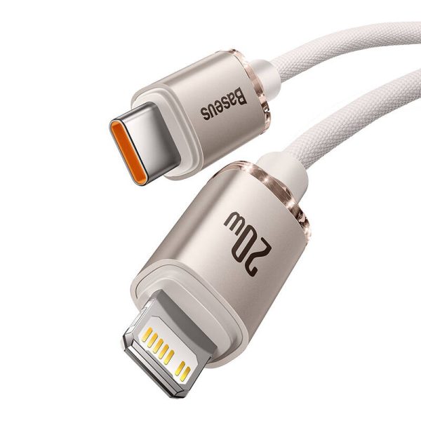 Kabel USB-C do iP Baseus Crystal Shine,  20W, 2m (różowy) - Image 2