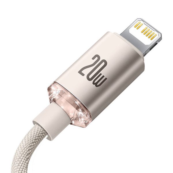 Kabel USB-C do iP Baseus Crystal Shine,  20W, 2m (różowy) - Image 4