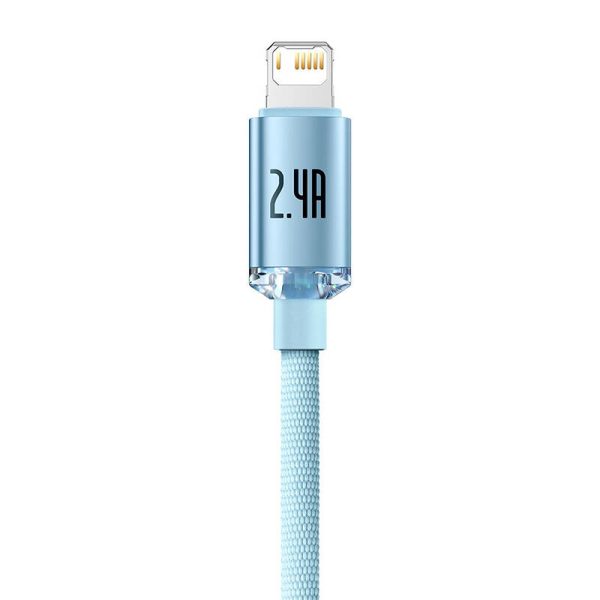 Kabel USB do iP Baseus Crystal Shine, 2.4A, 1.2m (niebieski) - Image 2