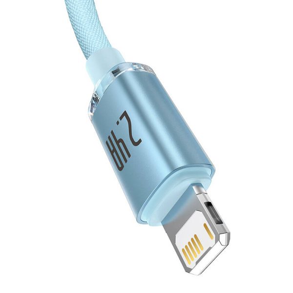 Kabel USB do iP Baseus Crystal Shine, 2.4A, 1.2m (niebieski) - Image 4
