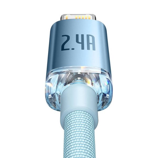 Kabel USB do iP Baseus Crystal Shine, 2.4A, 1.2m (niebieski) - Image 3