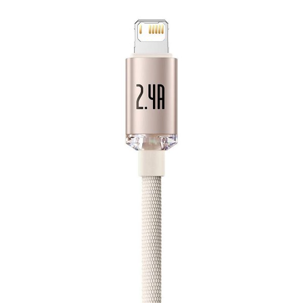 Kabel USB do iP Baseus Crystal Shine, 2.4A, 1.2m (różowy) - Image 2