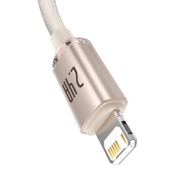 Kabel USB do iP Baseus Crystal Shine, 2.4A, 1.2m (różowy) - Image 4