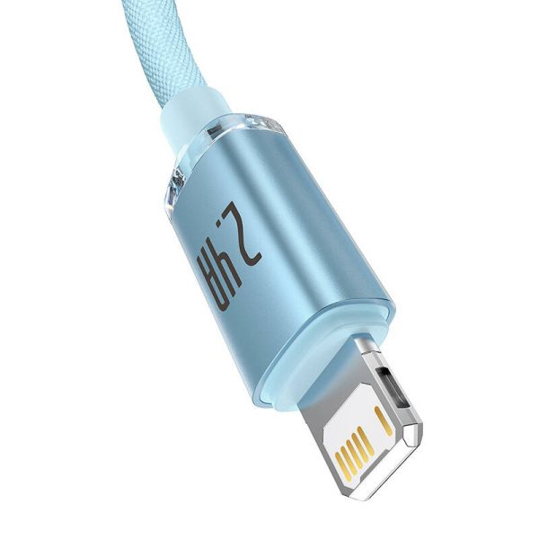 Kabel USB do iP Baseus Crystal Shine, 2.4A, 2m (niebieski) - Image 3