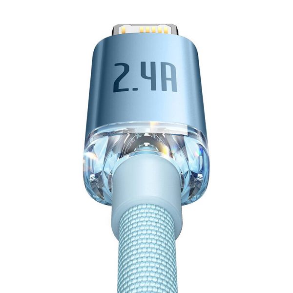 Kabel USB do iP Baseus Crystal Shine, 2.4A, 2m (niebieski) - Image 4