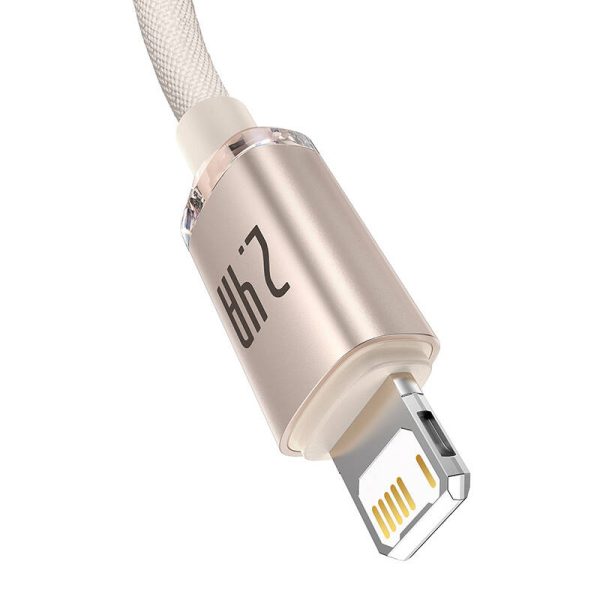 Kabel USB do iP Baseus Crystal Shine, 2.4A, 2m (różowy) - Image 3