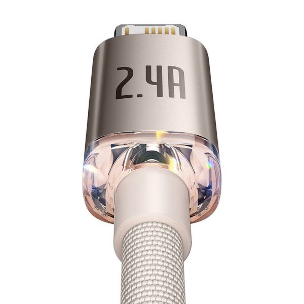 Kabel USB do iP Baseus Crystal Shine, 2.4A, 2m (różowy) - Image 4