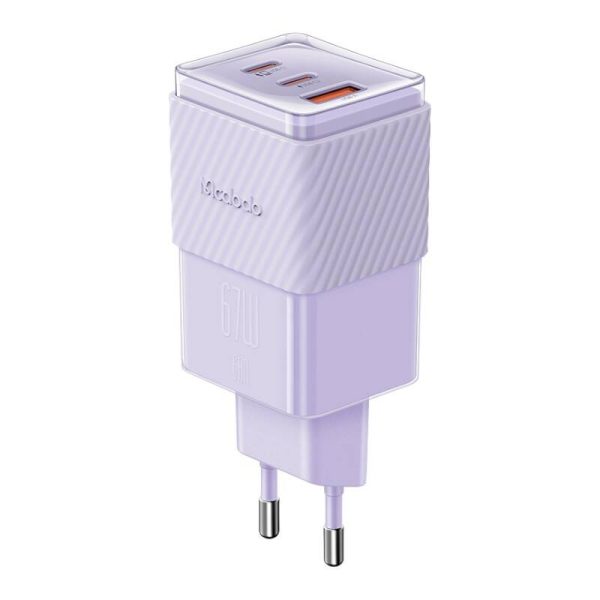 GaN 67W mains charger Mcdodo CH-1502 2x USB-C, USB-A (purple) - Image 2